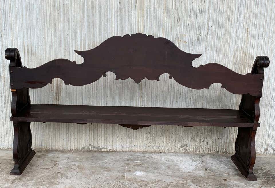 photo furniture Banc français en chêne sculpté à la main, XIXe siècle