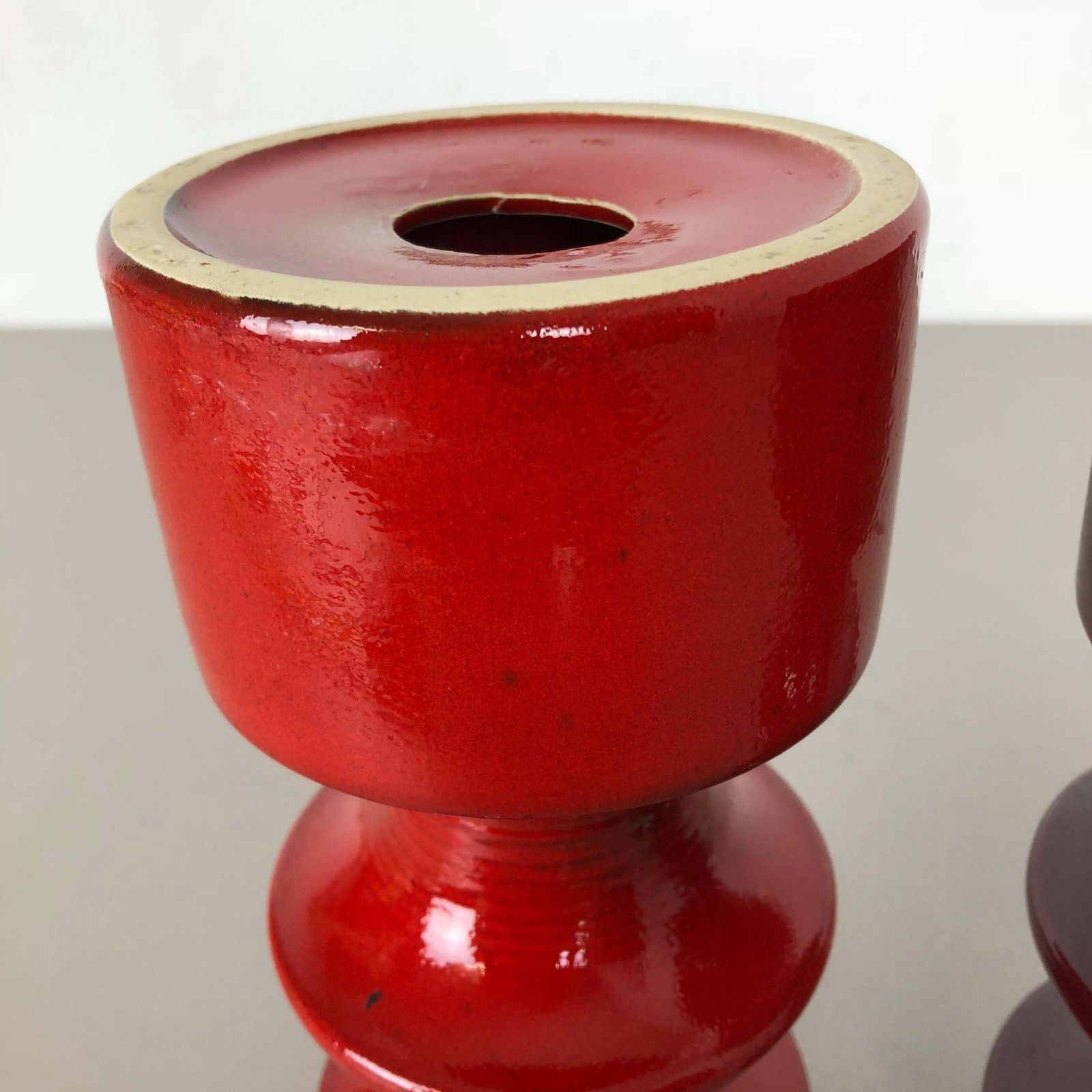 photo vintage Set Of Two Pottery Candleholder By Cari Zalloni For Steuler, Germany, 1970s