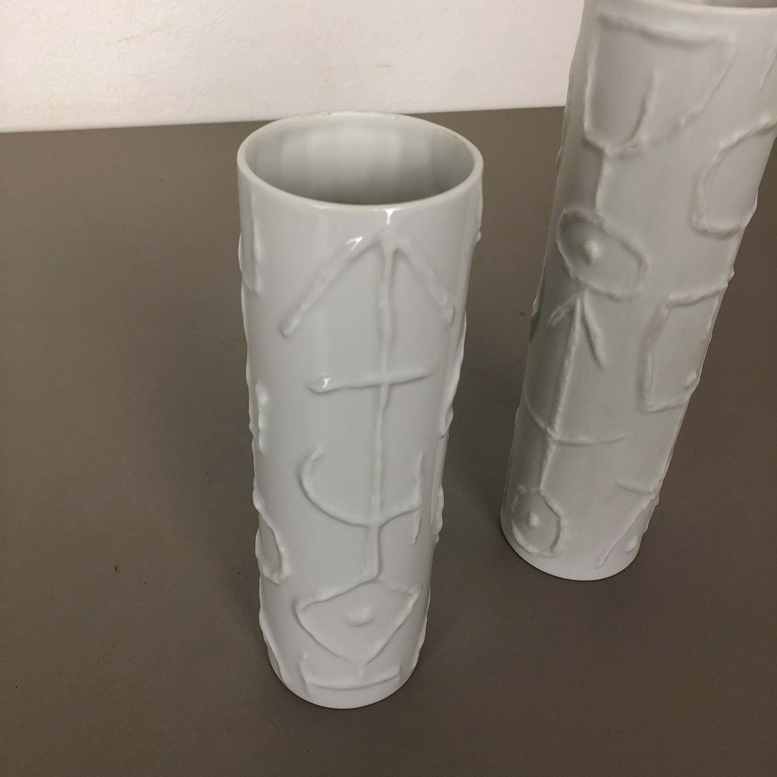 Set Of 2 Abstract Porcelain Vases By Cuno Fischer For Rosenthal, Germany, 1980s photo buy