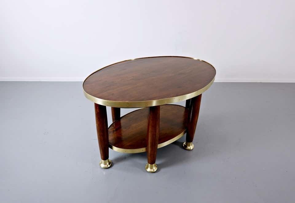 Art Nouveau Table In The Style Of Adolf Loos, Wood And Brass, Circa 1910 photo vinterior