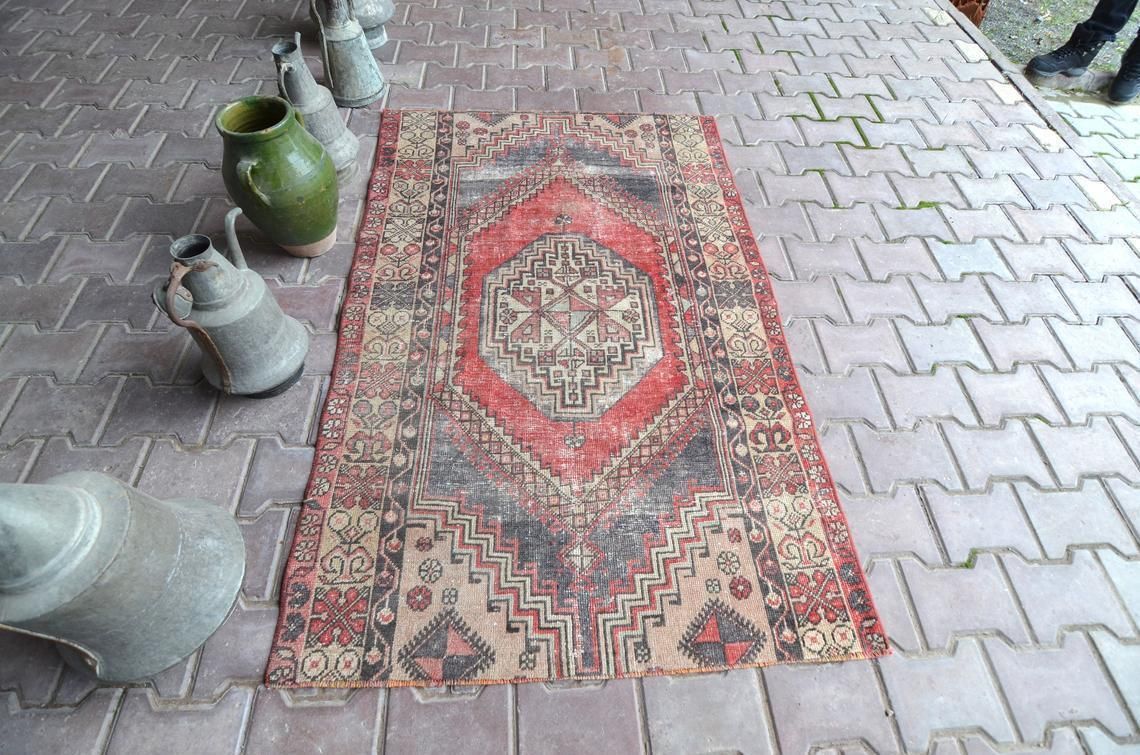 Turkish Rug, Anatolian Runner Rug, Hand Knotted Runner, Turkish Runner Rug, Wool Rug, Runner Rug, Vintage Rug, Oushak Rug, Decorative Rug photo furniture