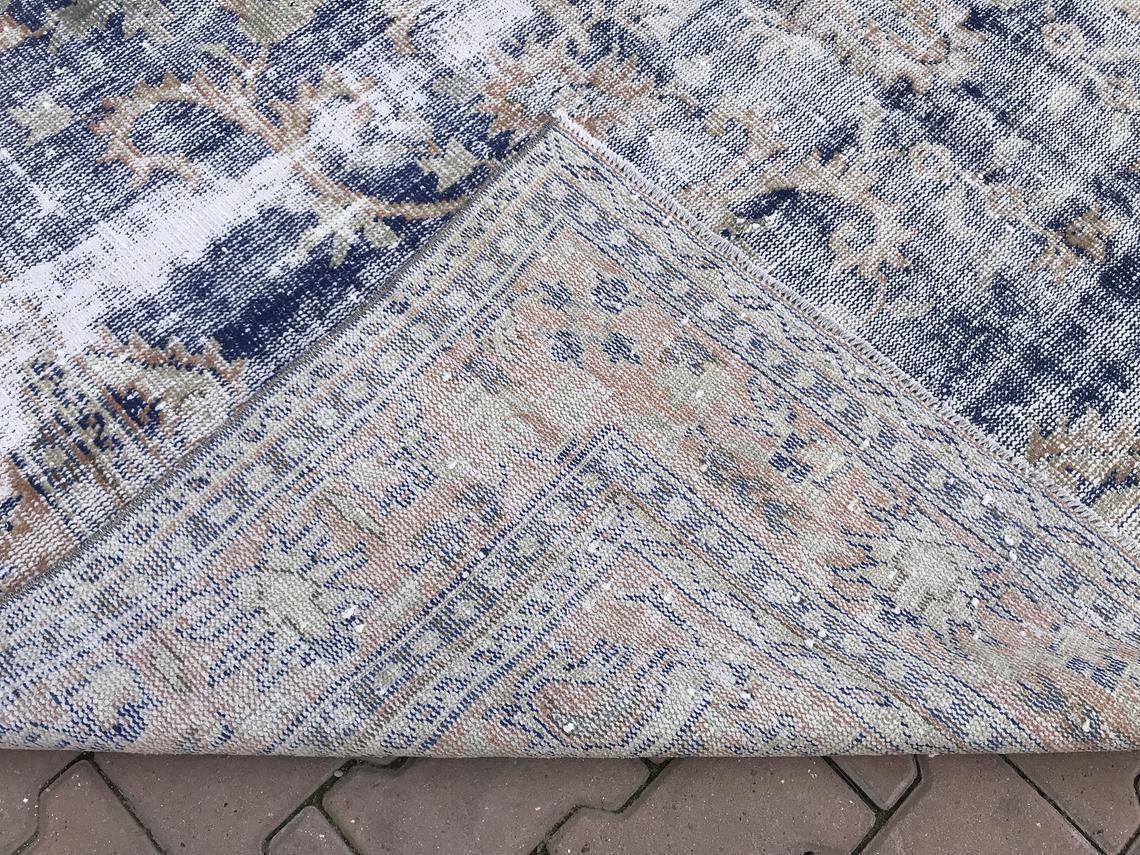 photo furniture 7'4''X9'8''Navy Blue Rug,Oushak Rug,Turkish Rug,Special Rug,Handwoven Rug,Wool Rug,Tribal Rug,Area Rug,Anatolian Rug,Antique Rug,Knot Rug
