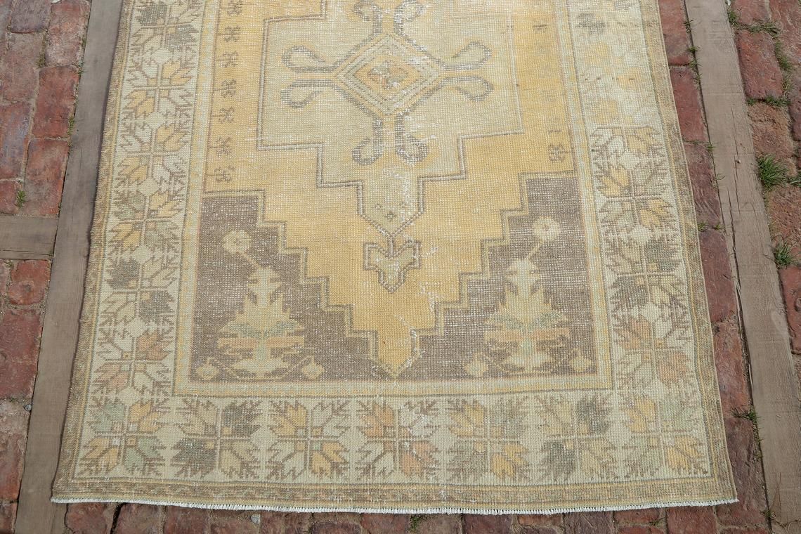 Decorative Rug, Handmade Rug, Anatolian Rug,Oriental Rug, Area Rug, Turkish Rug, Oushak Rug, Bohemian Rug, Vintage Rug 4.3 X 8.3 Ft photo for sale