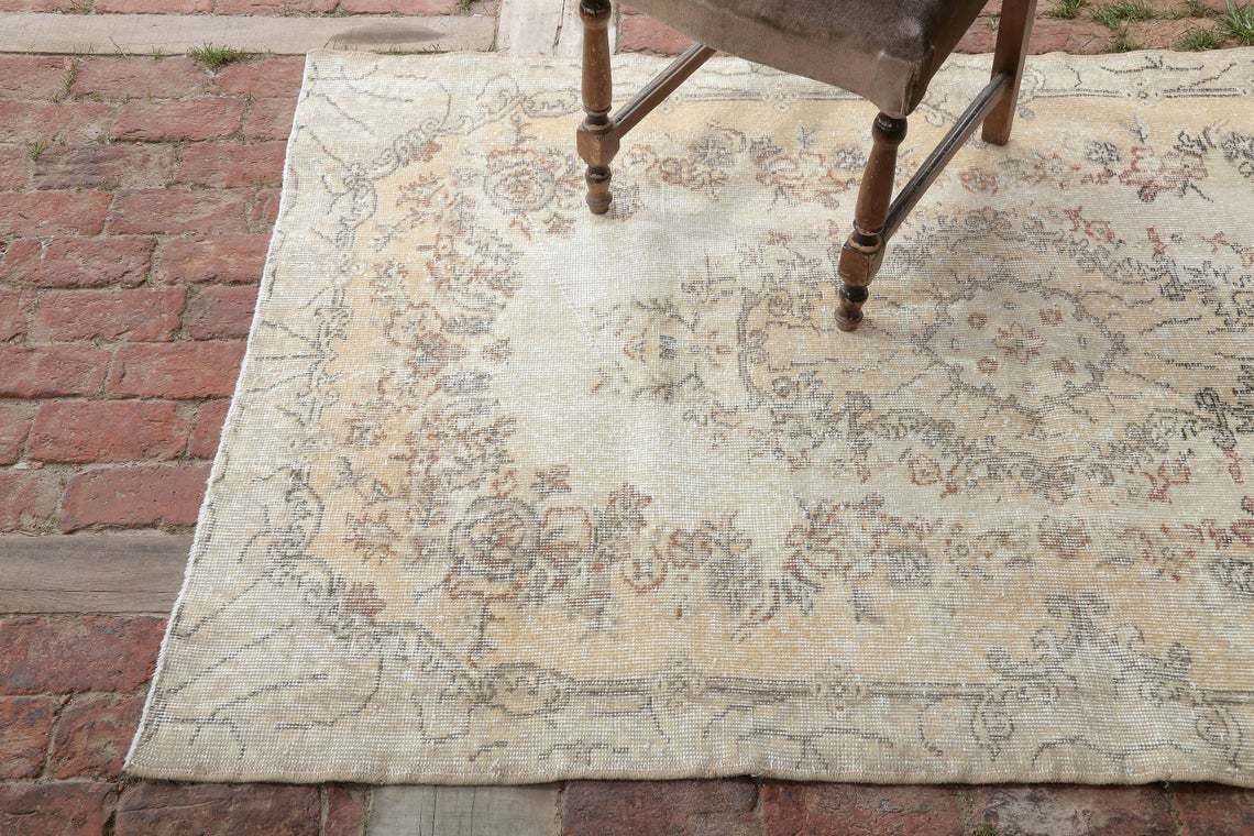 Vintage Rug, Anatolian Rug, Turkish Rug, Decorative Rug, Oushak Rug, Area Rug, Oriental Rug, Handmade Rug, Bohemian Rug, 3.8 X 6.6 Ft photo furniture