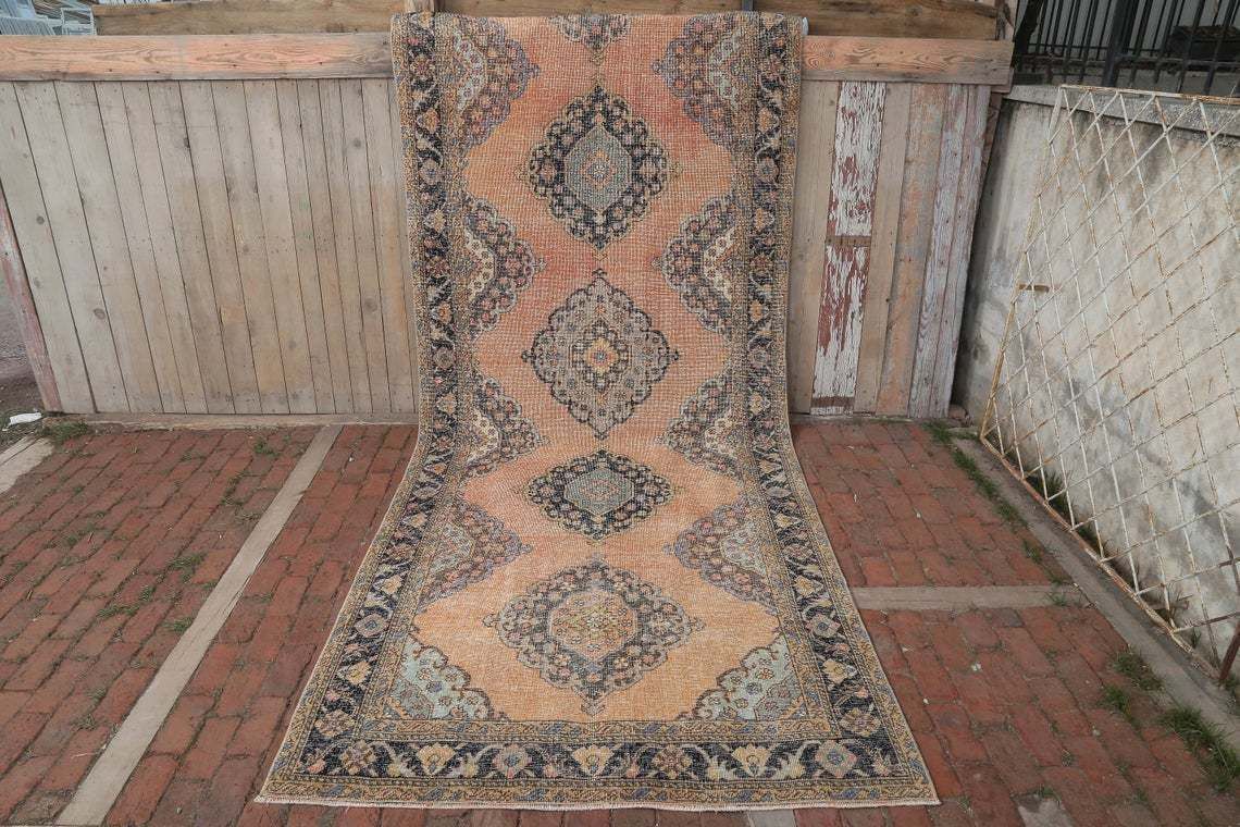 photo for sale Anatolian Runner Rug, Wide Runner Rug, Runner Rug, Turkish Runner Rug, Hallway Rug, Antique Runner Rug, Oushak Runner Rug, 4.8 X 13.4 Ft