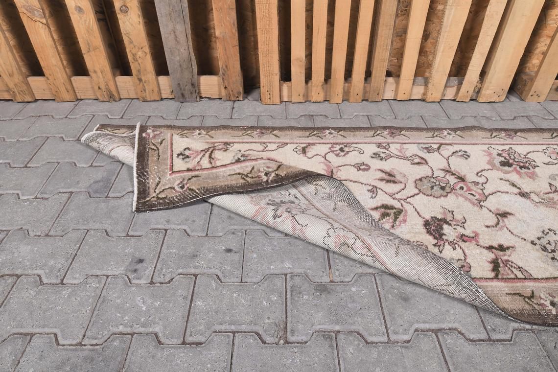2.5 X 11.3ft,Anatolian Runner, Turkish Runner Rug, Rare Beige Runner Rug, Vintage Runner Rug, Hallway Rug,Oushak Runner Rug,Rug,Bohemian Rug photo vintage