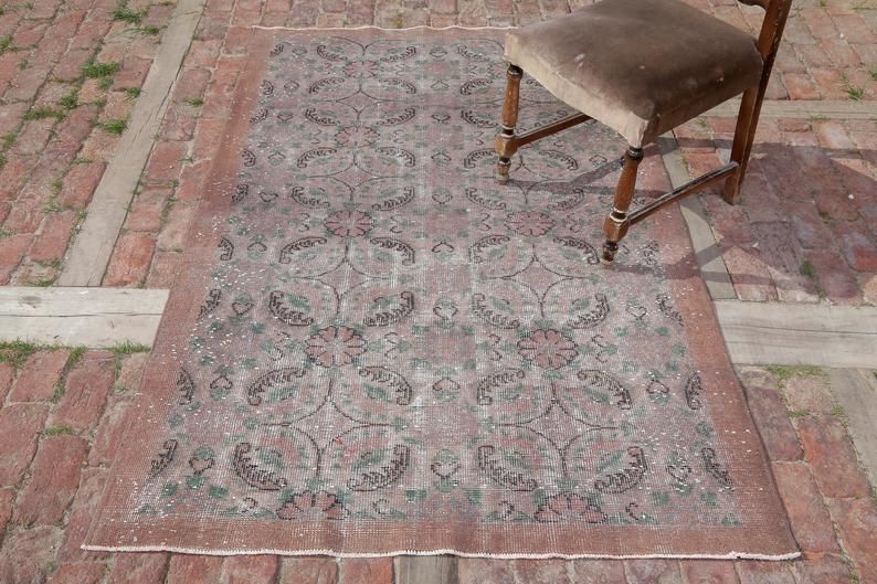 Floral Design, Anatolian Rug, Vintage Rug, Decorative Rug, Oushak Rug, Turkish Rug, Area Rug, Handmade Rug, Bohemian Rug