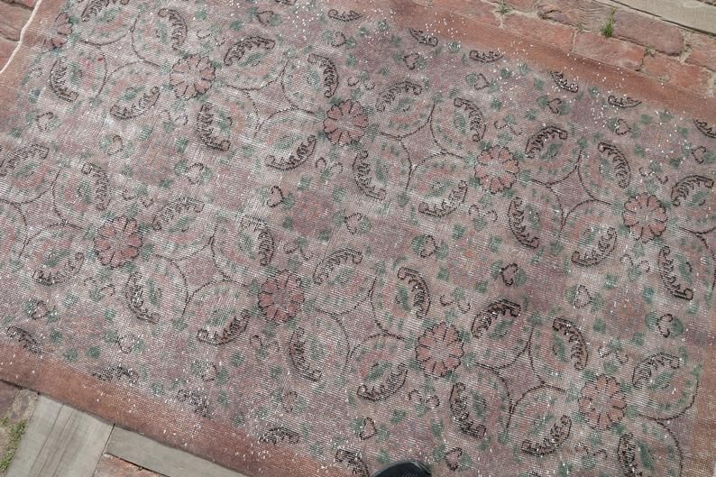 Floral Design, Anatolian Rug, Vintage Rug, Decorative Rug, Oushak Rug, Turkish Rug, Area Rug, Handmade Rug, Bohemian Rug photo 230.0