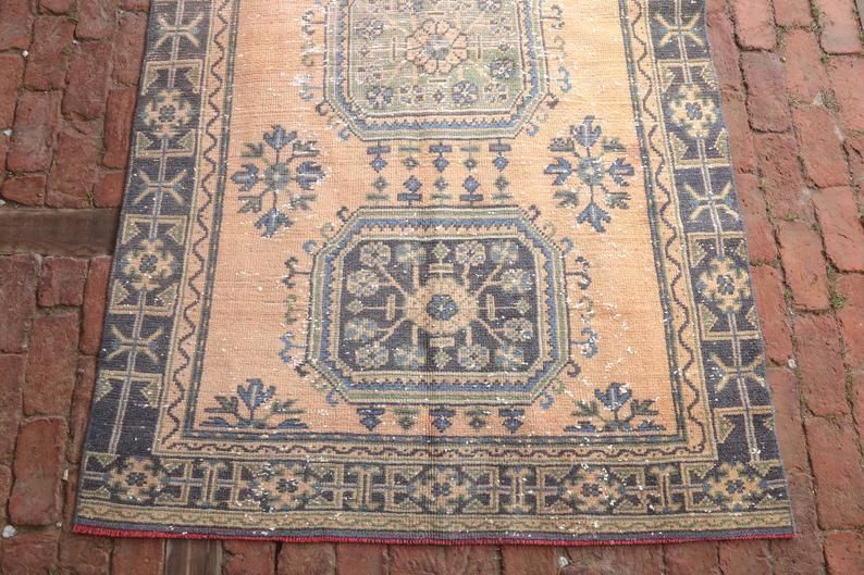 Antique Runner Rug, Wide Runner Rug, Vintage Runner Rug, Bohemian Runner Rug, Oushak Runner Rug, Hallway Rug, Turkish Runner Rug photo furniture