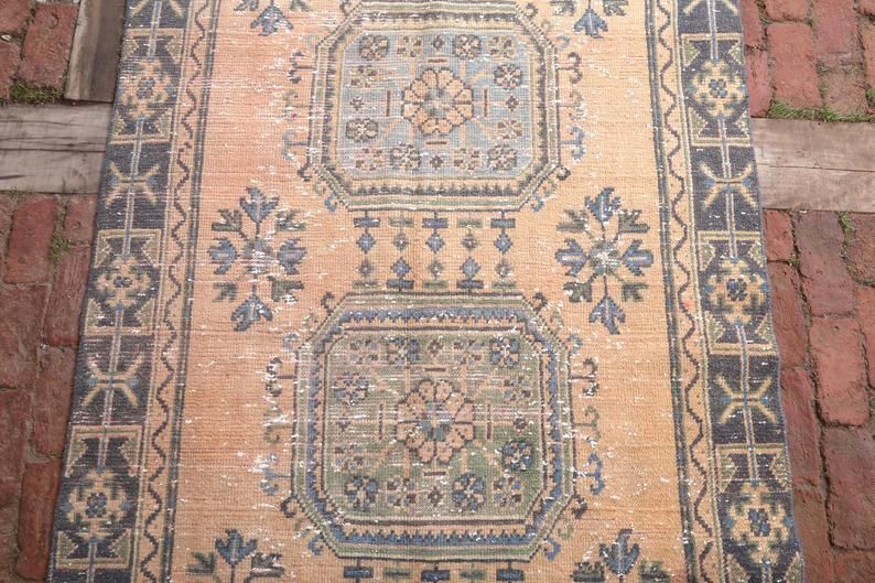 Antique Runner Rug, Wide Runner Rug, Vintage Runner Rug, Bohemian Runner Rug, Oushak Runner Rug, Hallway Rug, Turkish Runner Rug photo Textiles