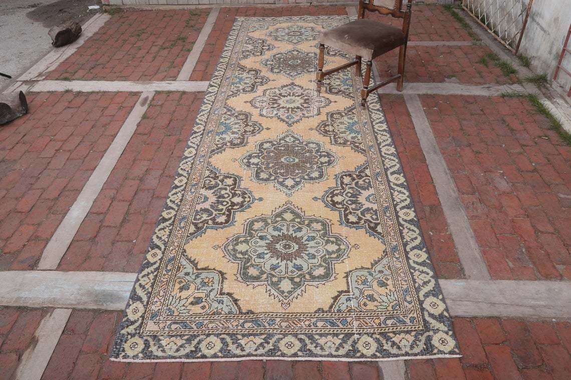 Runner Rug, Anatolian Runner Rug, Wide Runner Rug, Turkish Runner Rug, Hallway Rug, Antique Runner Rug, Oushak Runner Rug, 4.1 X 13.1 Ft photo furniture