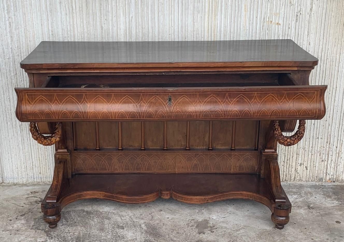 Console Biedermeier d'époque en noyer avec tiroir, Autriche, vers 1830 photo buy