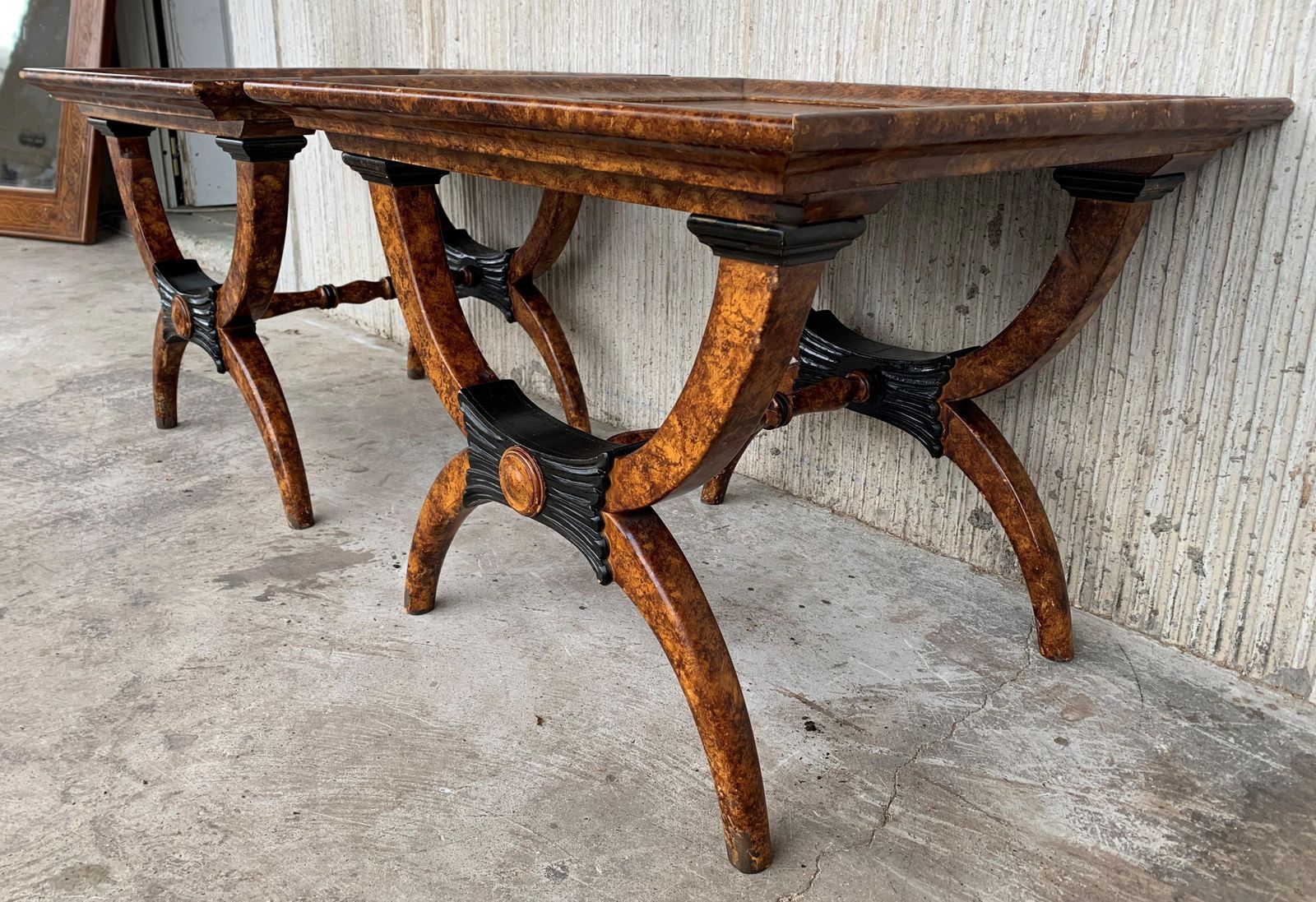photo for sale Eglomisé Side Tables In The Hollywood Regency Style