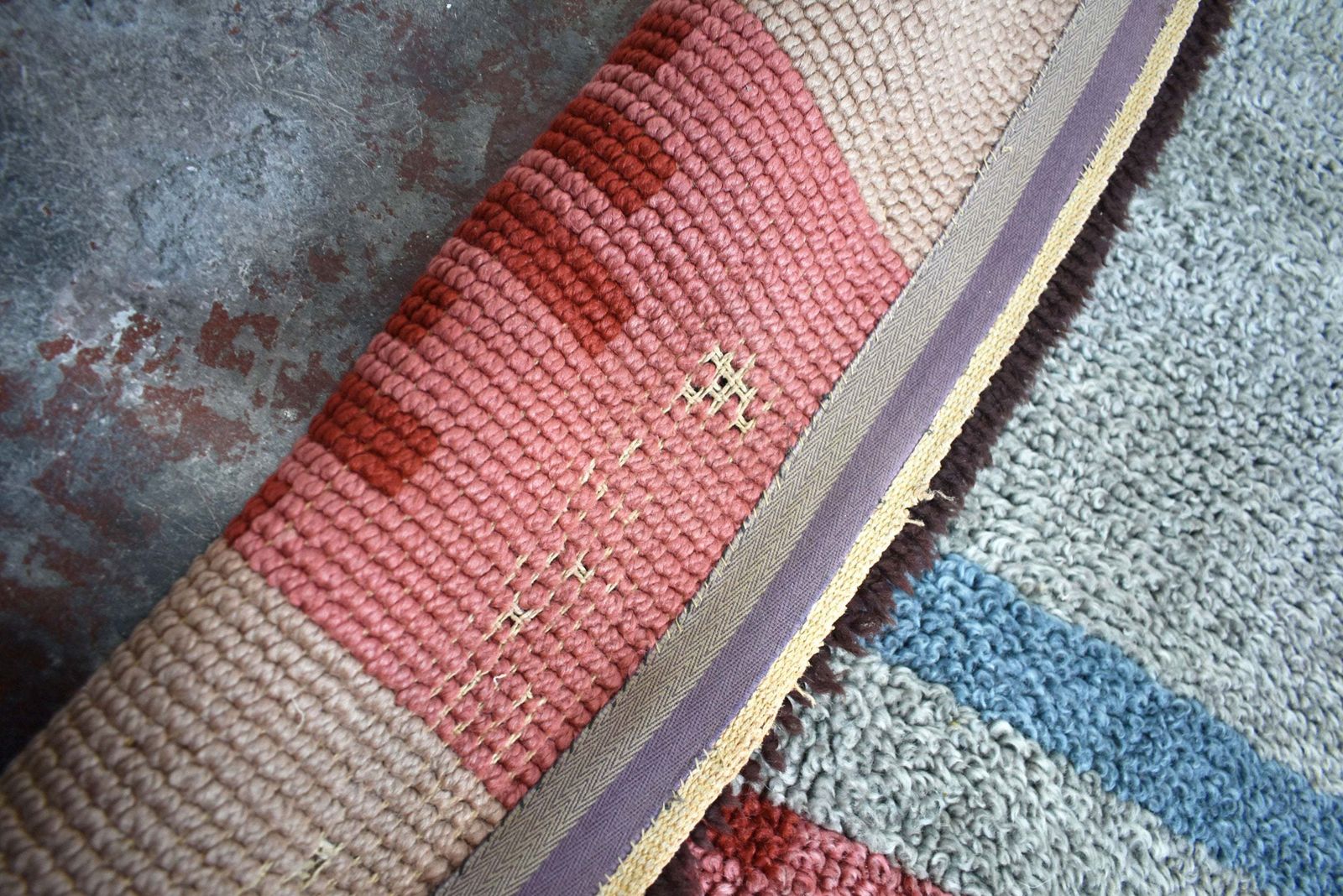 photo furniture French Art Deco Futurist Handwoven Wool Rug With Abstract Art, 1930's