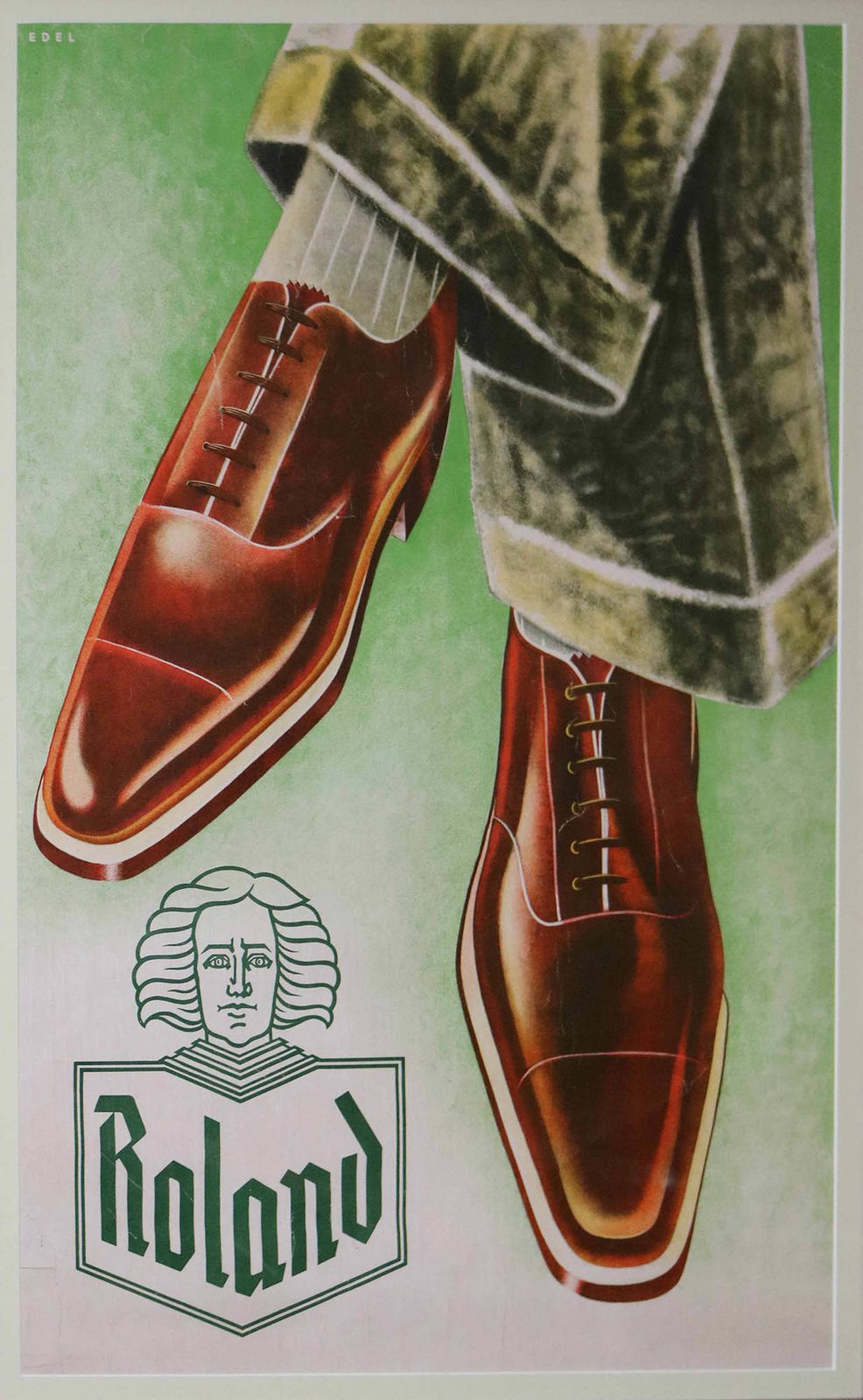 Nico Edel (1901–1972): Vintage Gentlemen’s Fashion Advertising Poster For Shoes, C.1940s photo furniture