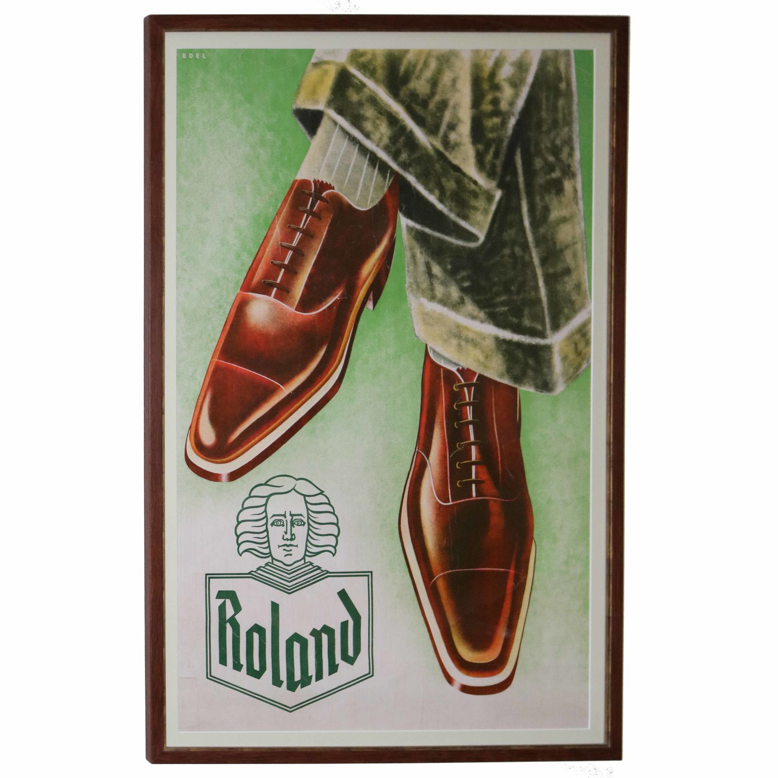 Nico Edel (1901–1972): Vintage Gentlemen’s Fashion Advertising Poster For Shoes, C.1940s