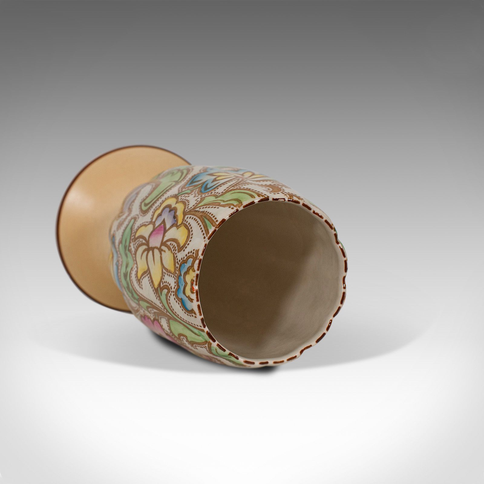 Small Vintage Flower Vase, English, Ceramic, Goblet Urn, Art Deco, Circa 1940 photo buy