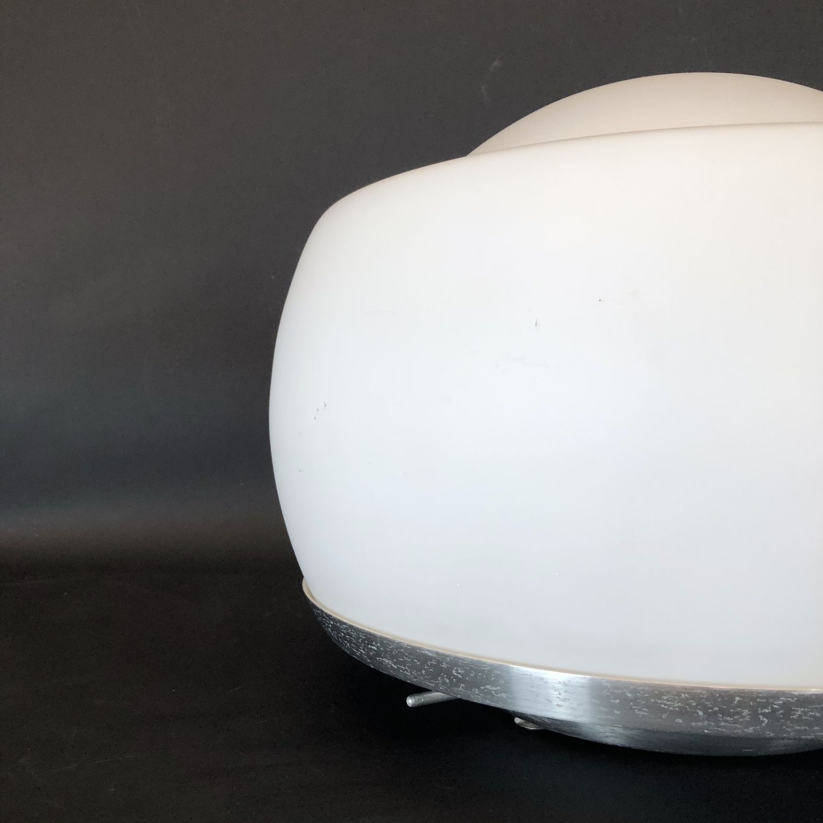 Rare Italian Opaline Glass Table Lamp By Pia Guidetti Crippa For Lumi From 70s. Labeled. photo 2005.6