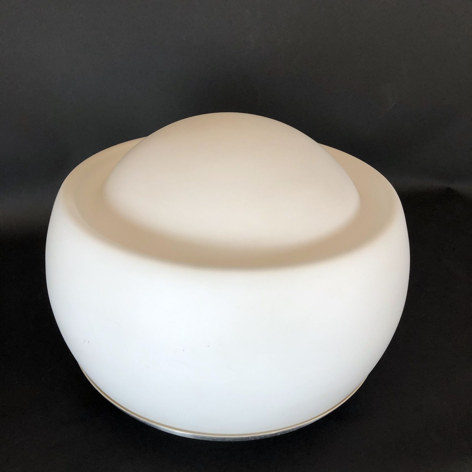Rare Italian Opaline Glass Table Lamp By Pia Guidetti Crippa For Lumi From 70s. Labeled. photo vinterior