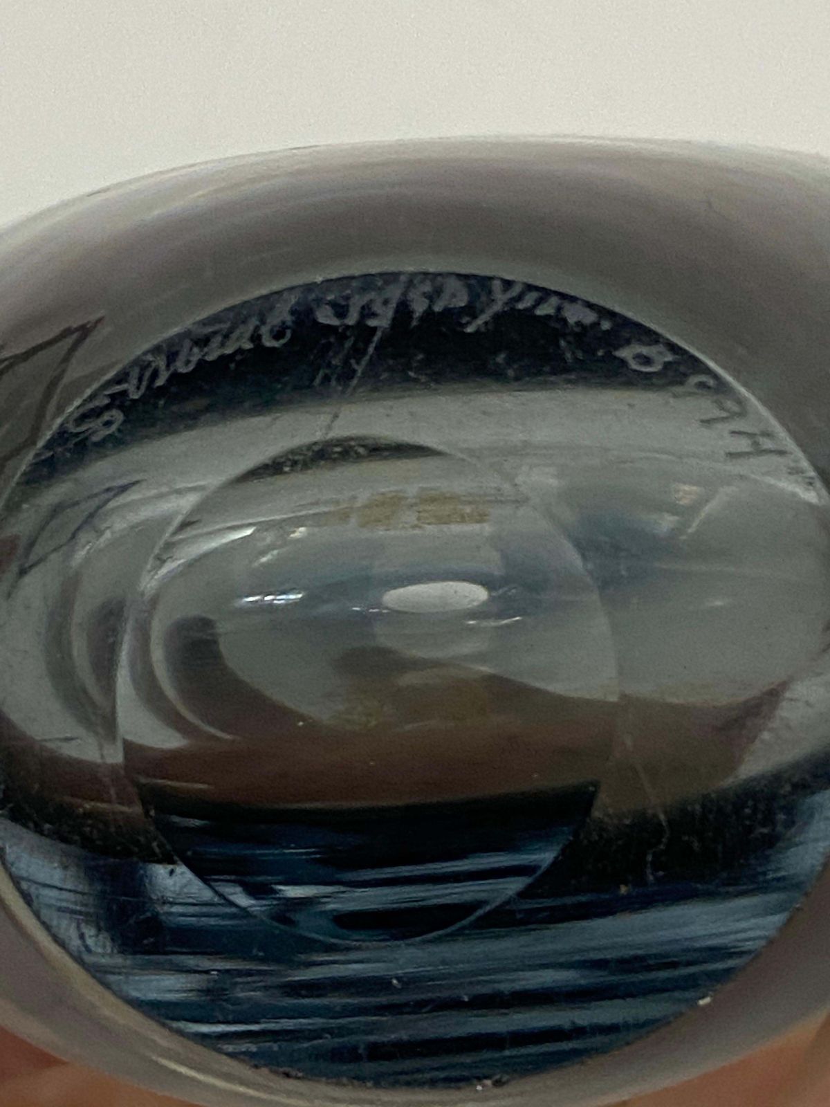 Sommerso Glass Vase, From Scandinavie 1960, Signed photo furniture