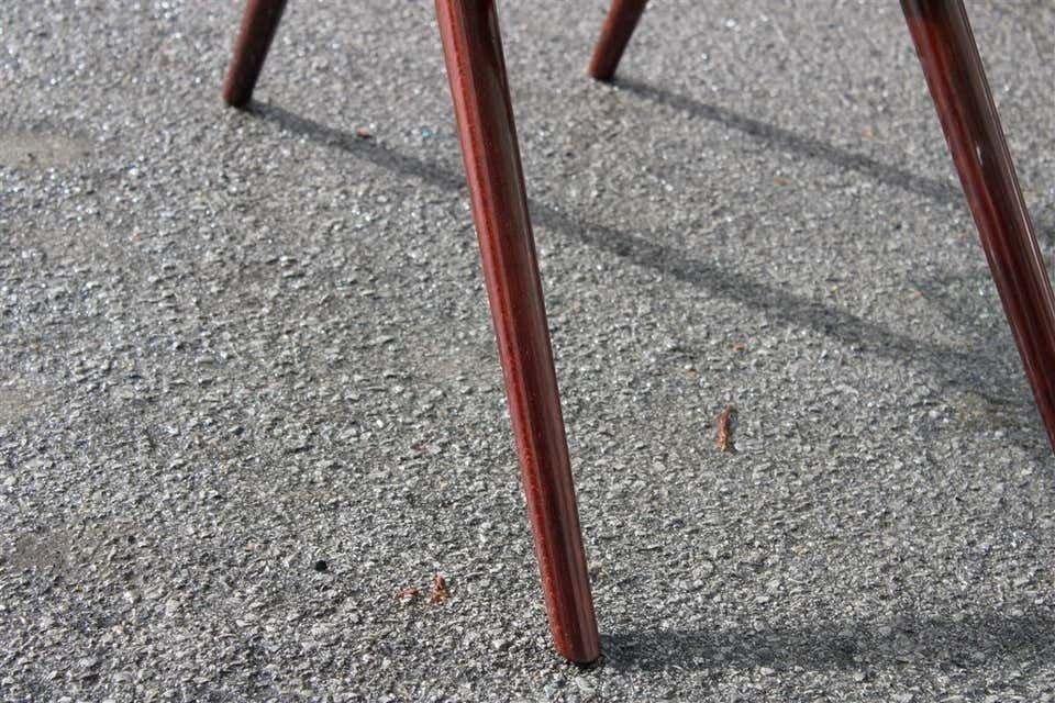 Table Coffee Midcentury Design Glass Top Foot Curved Mahogany Wood Fontana Arte photo Furniture