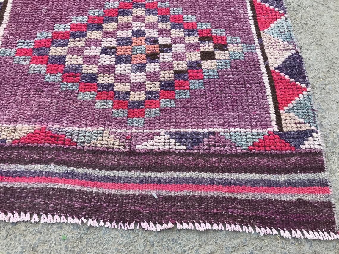 photo for sale Turkish Runner Rug,Purple Runner Rug,Oushak Runner,Wool Rug,Home Decor,Anatolian Runner,Turkish Rug,Bohemian Rug,Area Rug,Carpet Rug,Runner