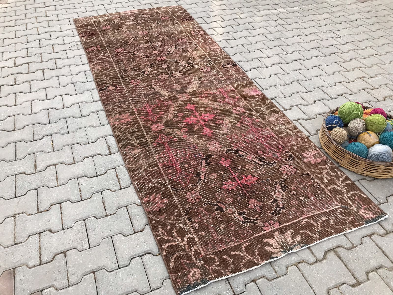 Anatolian Runner Pink Rug,Bohemian Runner Rug,Oushak Runner Rug,Turkish Runner Rug,Runner Rug,Decorative Runner Rug,Home Decor,Aztec Rug photo 397.0