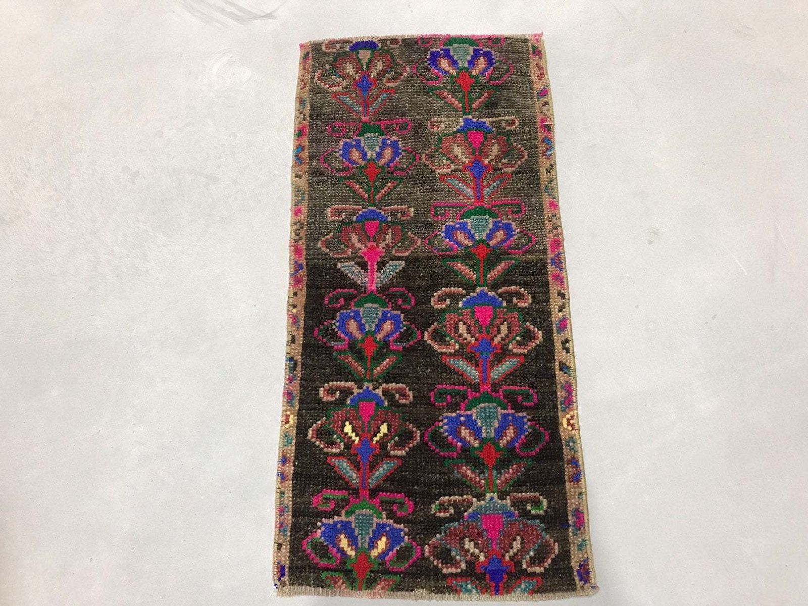 Turkish Anatolian Door Mat Rug,2’4x1’1 Feet,Nomadic Anatolian Rug, Small Rug,Bathroom Mat,Small Rug,Bedside Rug,Kitchen Rug,Traditional Rug photo buy