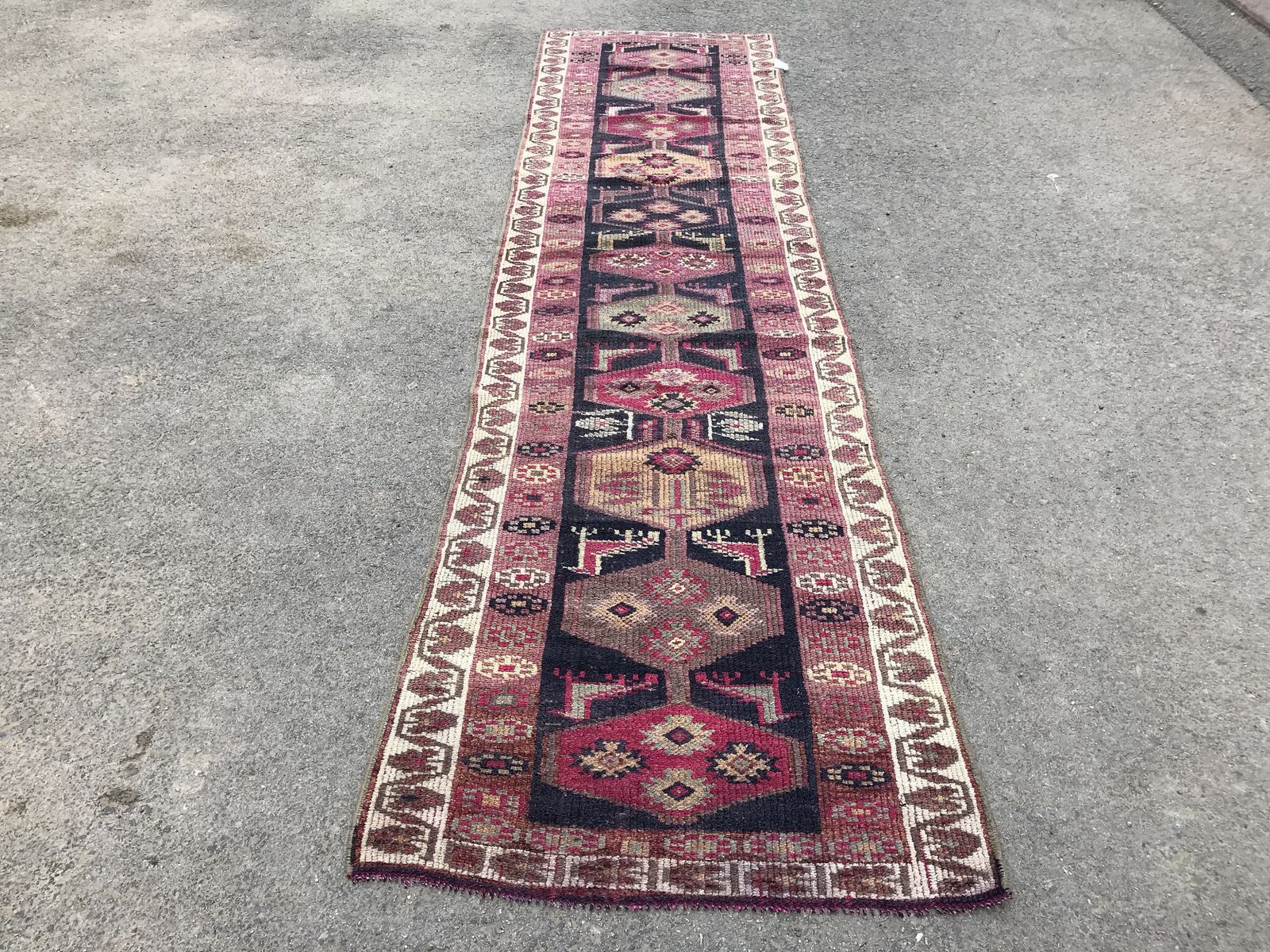 11'3x2'7 Ft,Runner Rug Vintage,Oushak Rug Runner,Runner Rugs,Turkish Runner Pastel,Wool Rug Runner,Carpet Runner Rug,Decorative Rug,Faded Ru photo Textiles