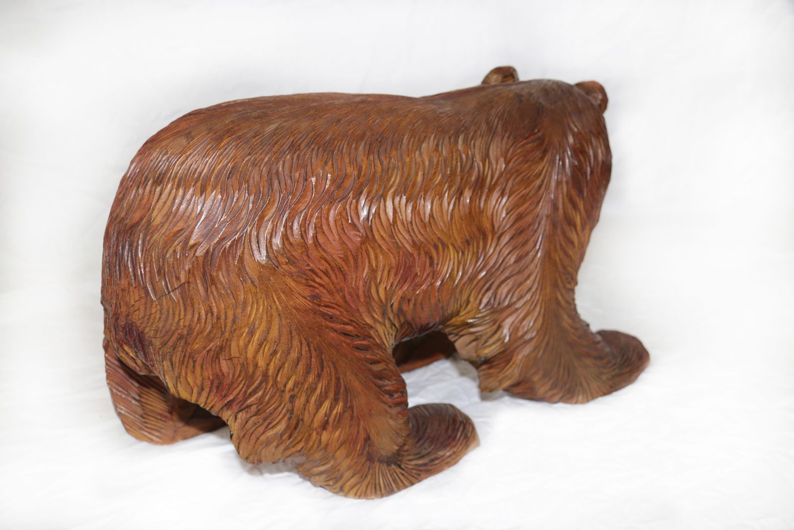 20th Century Black Forest Carved Wooden Model Of A Brown Bear photo for sale