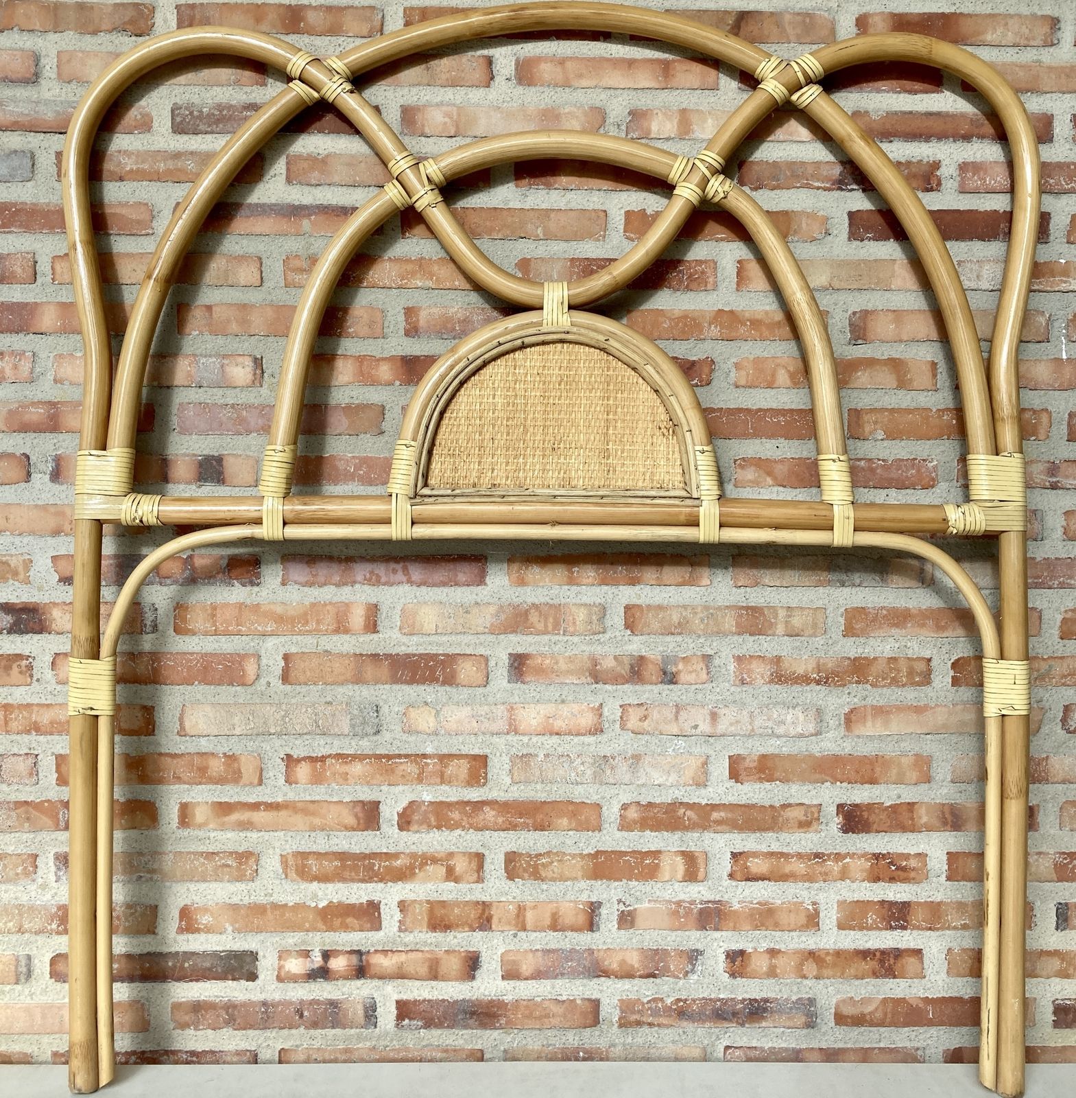 Mid Century Bamboo And Rattan Single Headboard Bed photo furniture