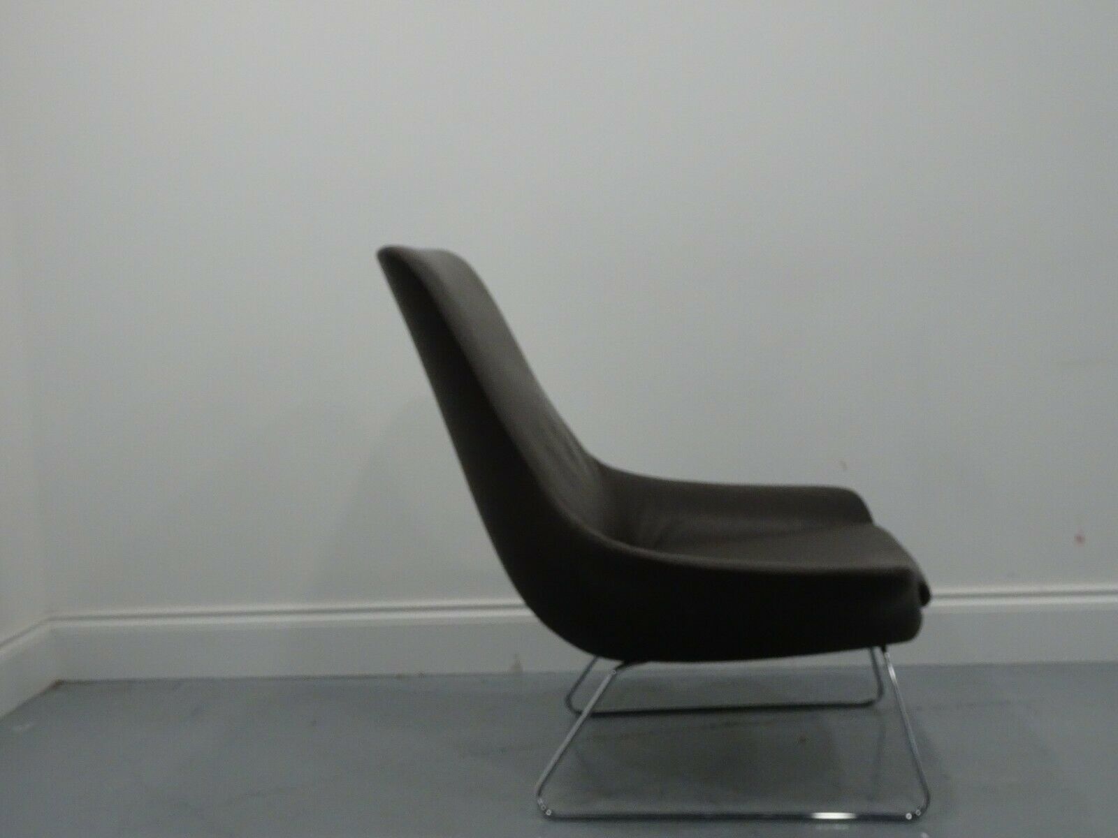 photo for sale Pair Of Walter Knoll Flow Chair's In Premium Chocolate Leather