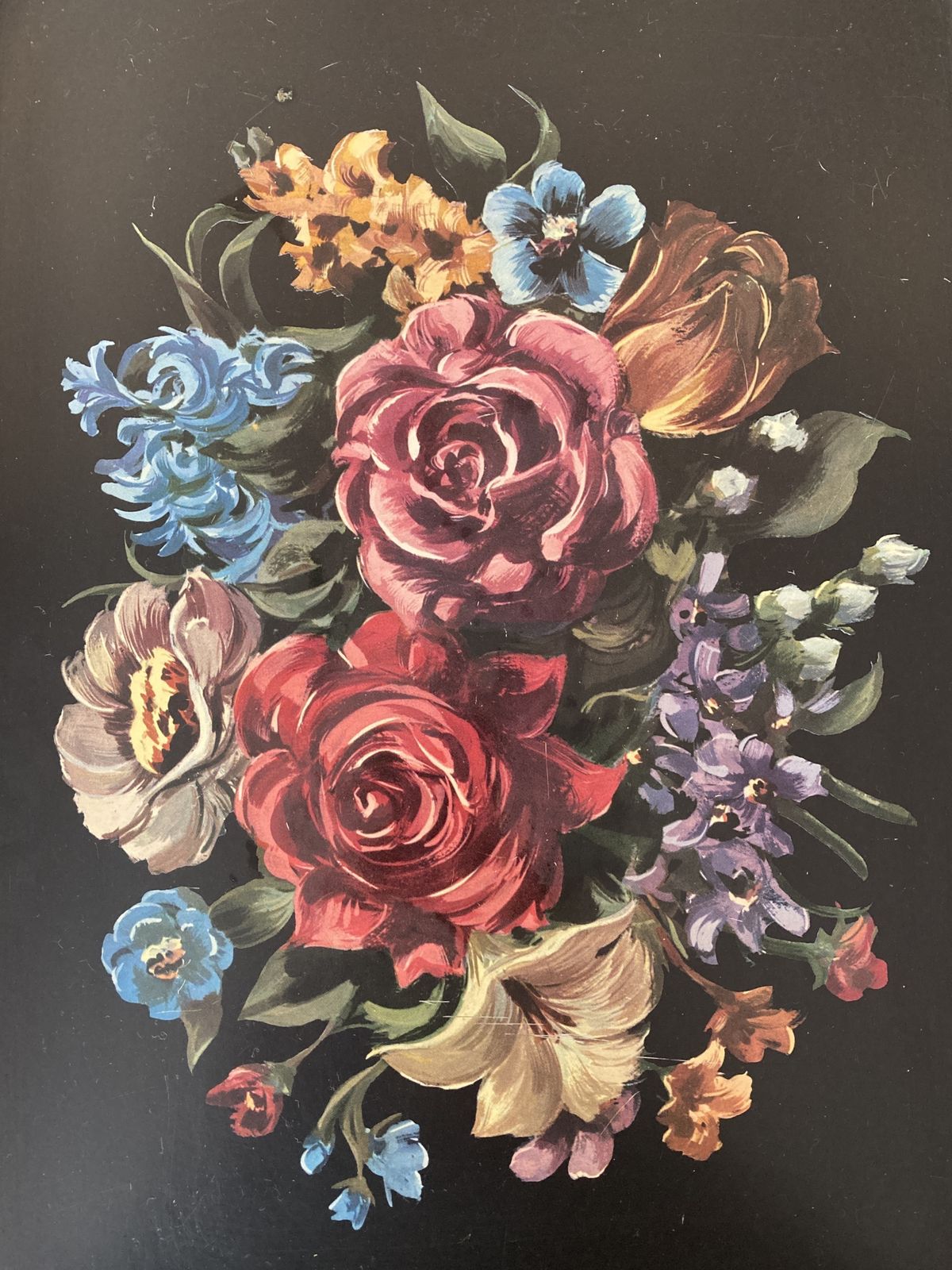 photo buy Mid-Century zwart metalen serveerblad op inklapbare standaard van Crest Line