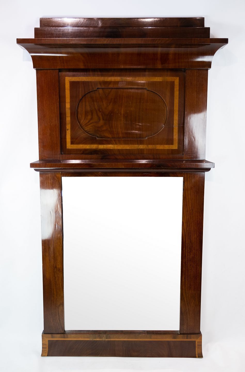 Mahogany Mirror With Marquetry From The 1840s.