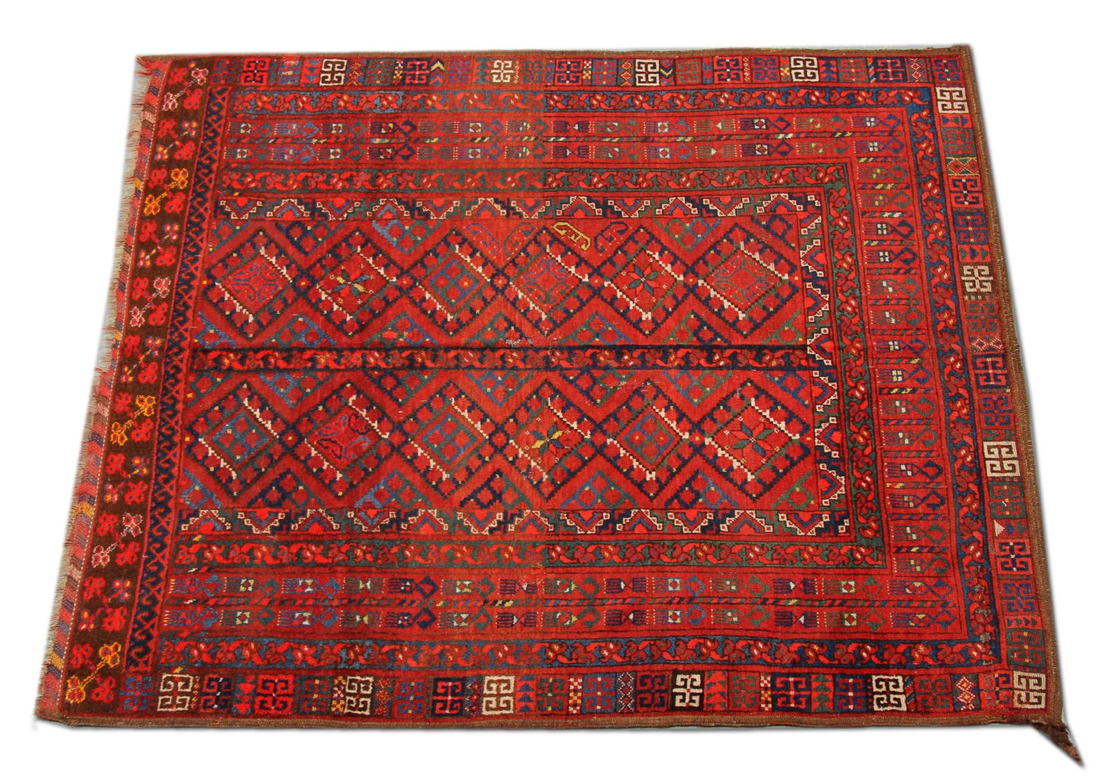 Antique Wool Turkman Rug, Handwoven Red Oriental Rug  160x190cm photo furniture
