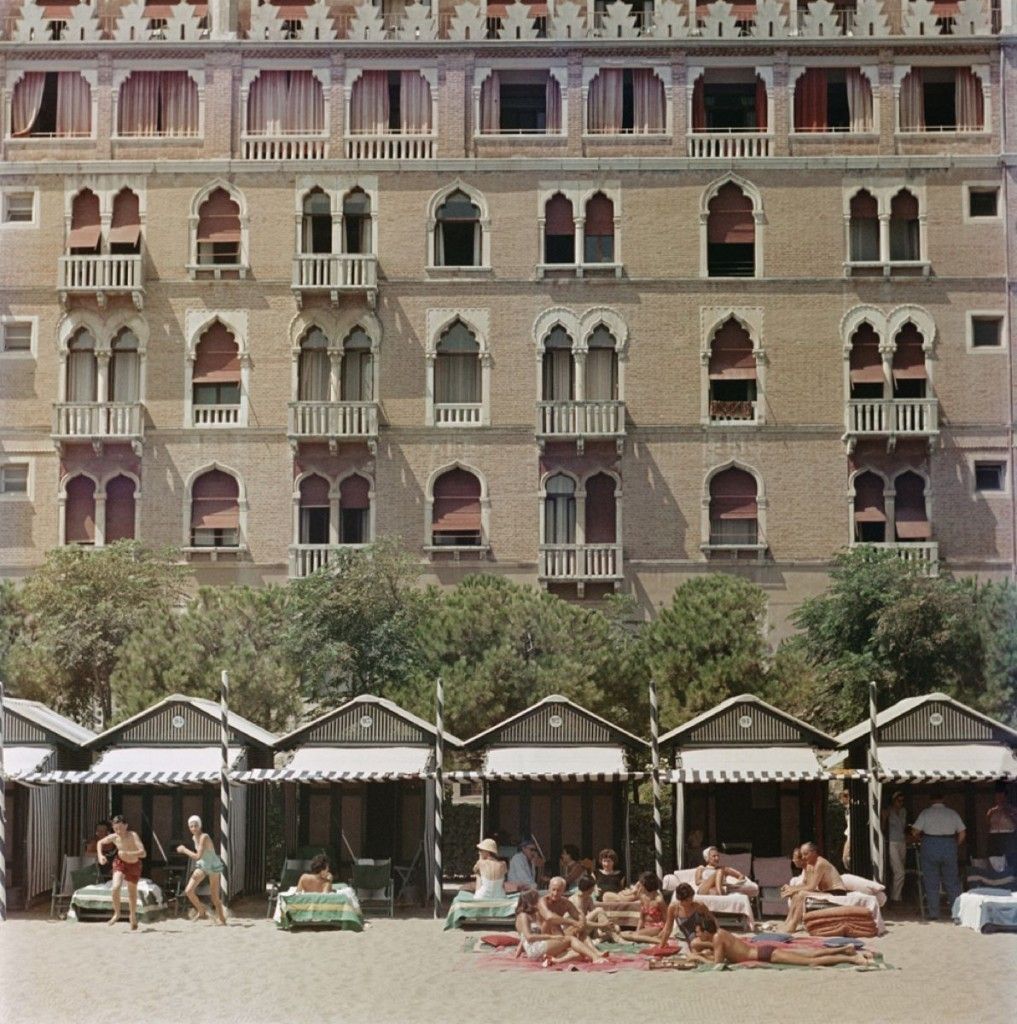 Slim Aarons 'Hotel Excelsior' 1957 C Type Print Framed In Black photo furniture