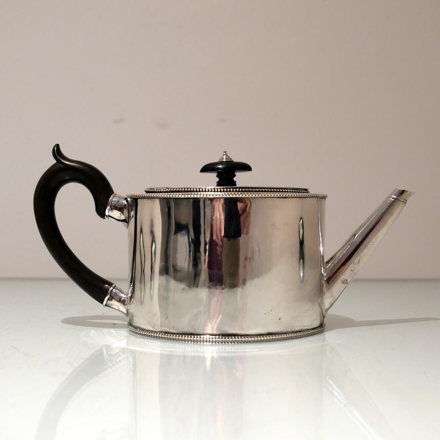 Home Decor 18th Century Antique George III Sterling Silver Teapot On Stand Newcastle 1784/86 John Langlands & John Robertson photo