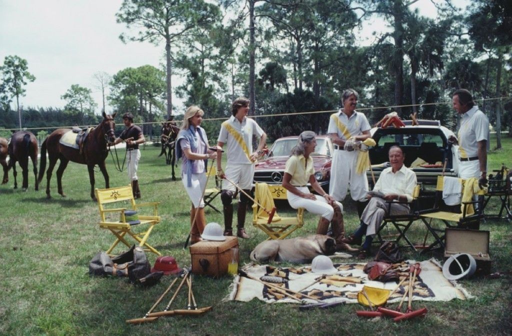 Sim Aarons 'Polo Party' 1981 C Type Print Framed In Black photo furniture