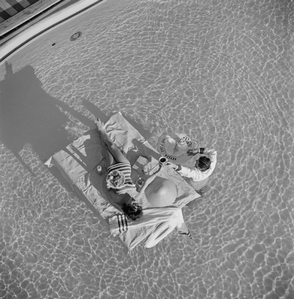 Slim Aarons 'Las Vegas Luxury' 1954 Silver Gelatin Print Framed In White photo furniture