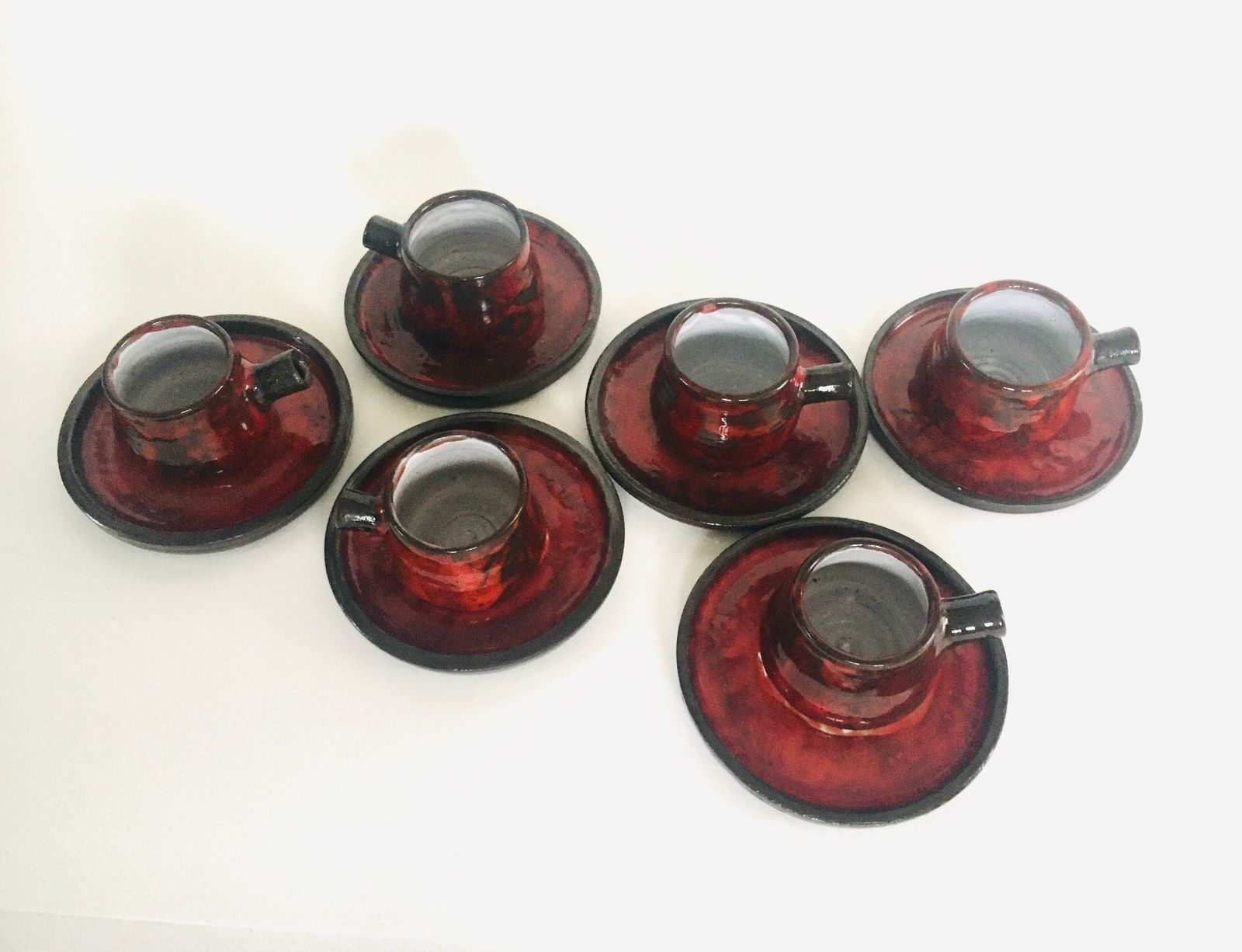 photo buy Art Pottery Koffieservies Van P. Bey, Italië, Ca. Jaren 1960