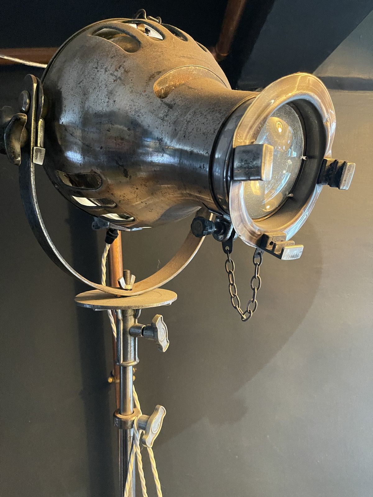 Rare Furse Theatre Light On A Very Rare And Original Polished Chrome And Brass Stand photo furniture