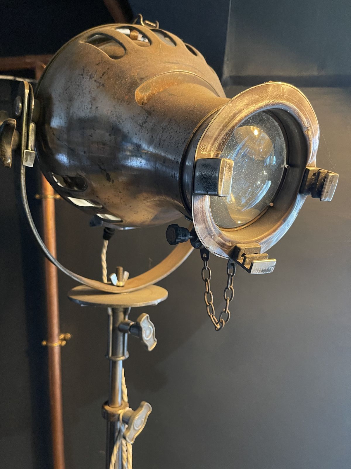 photo furniture Rare Furse Theatre Light On A Very Rare And Original Polished Chrome And Brass Stand