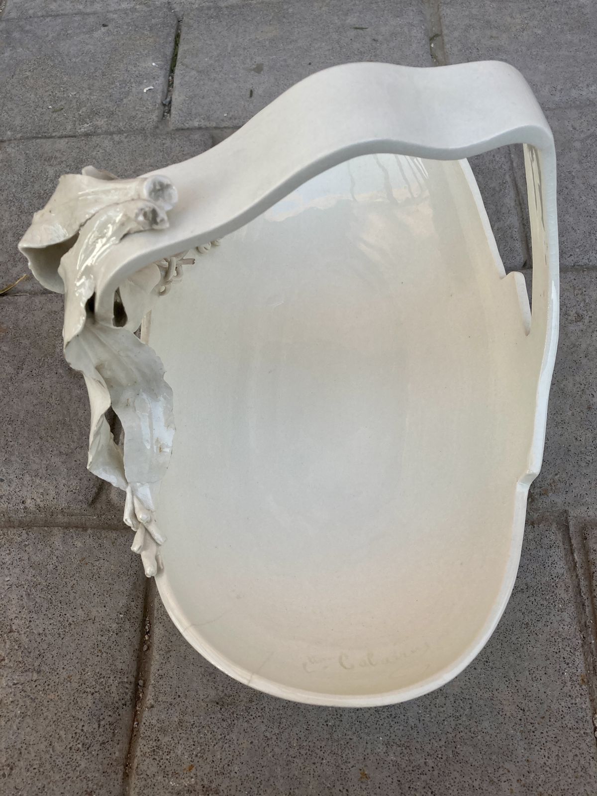 photo buy Antique French Porcelain Basket With Floral Decoration By Hb & Cie Choisy Le Roi