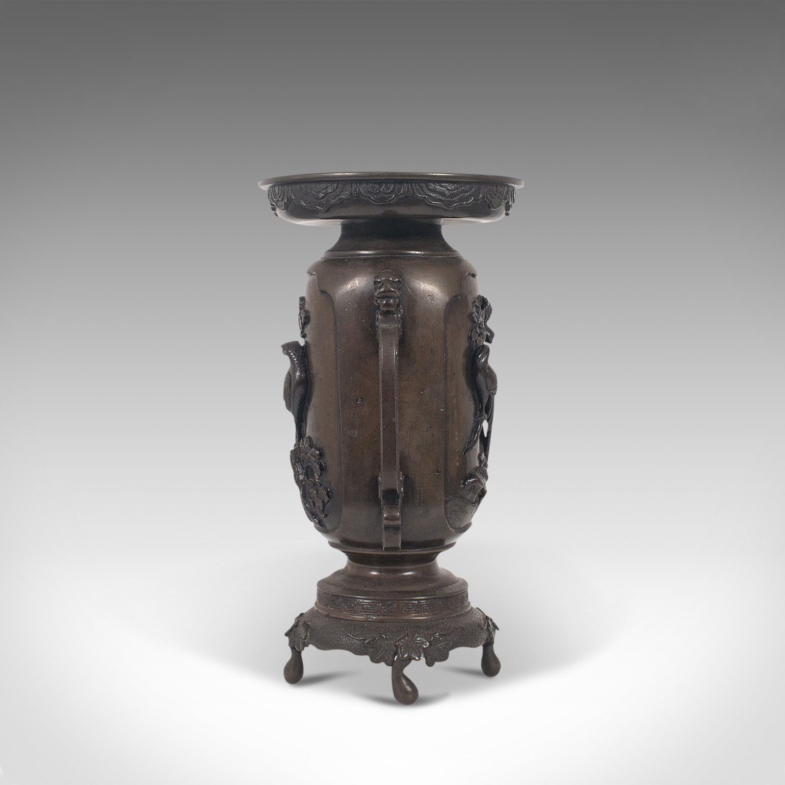 Antique Decorative Vase, Japanese, Bronze, Meiji Period, Late 19th, Circa 1900 photo for sale