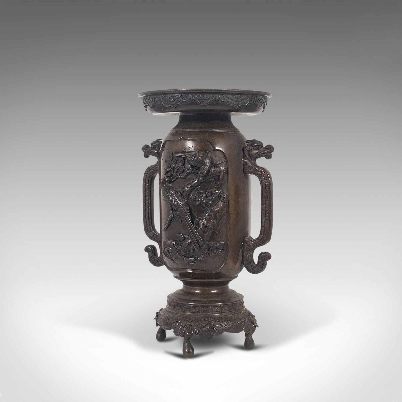 Antique Decorative Vase, Japanese, Bronze, Meiji Period, Late 19th, Circa 1900 photo Home Decor