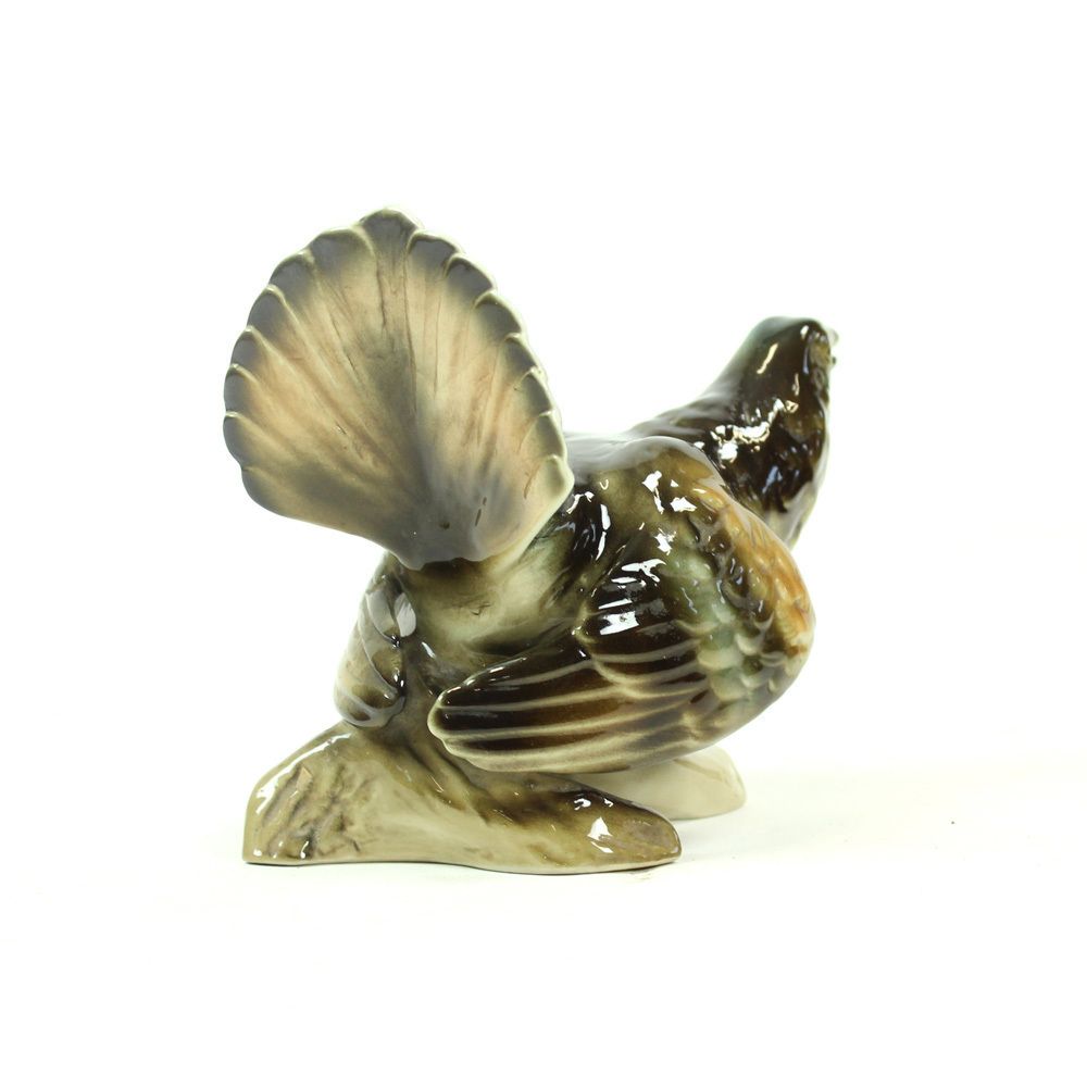 Midcentury Moorcock Porcelain Sculpture By Royal Dux, Czechoslovakia photo Home Decor