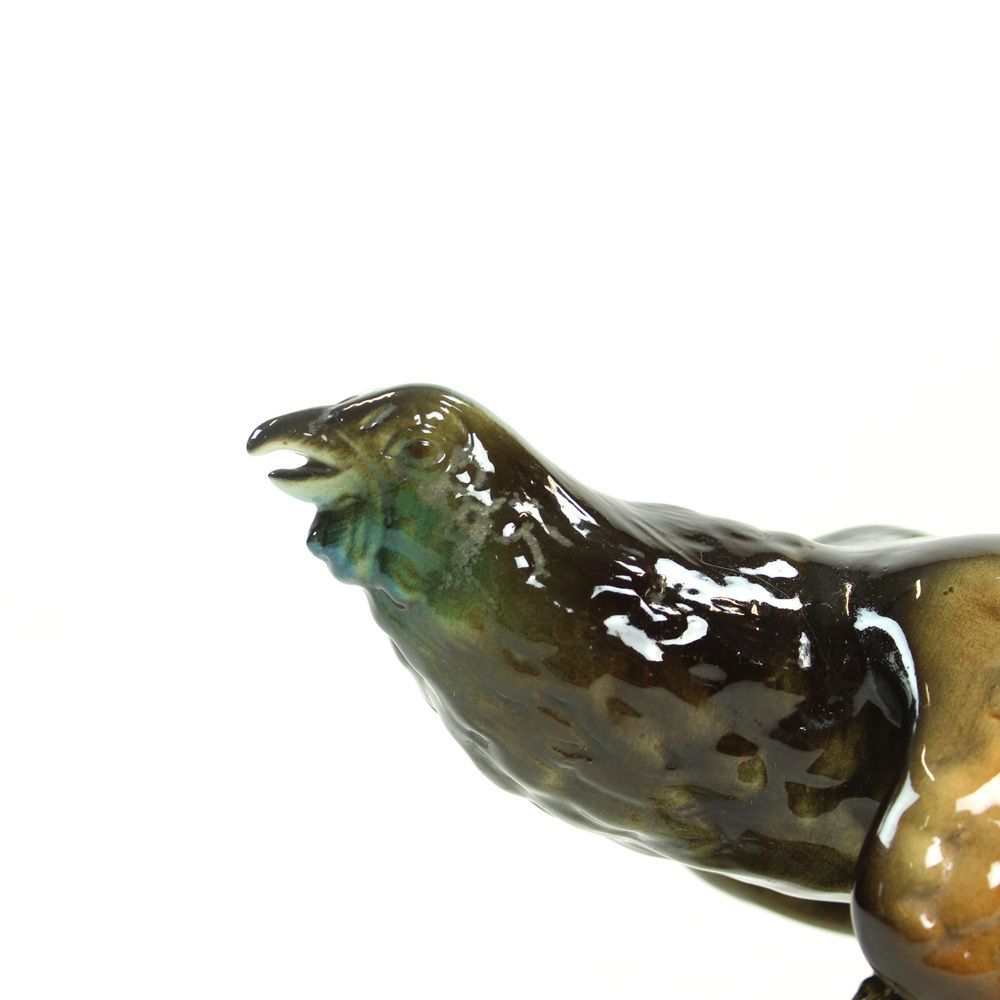 Midcentury Moorcock Porcelain Sculpture By Royal Dux, Czechoslovakia photo vinterior