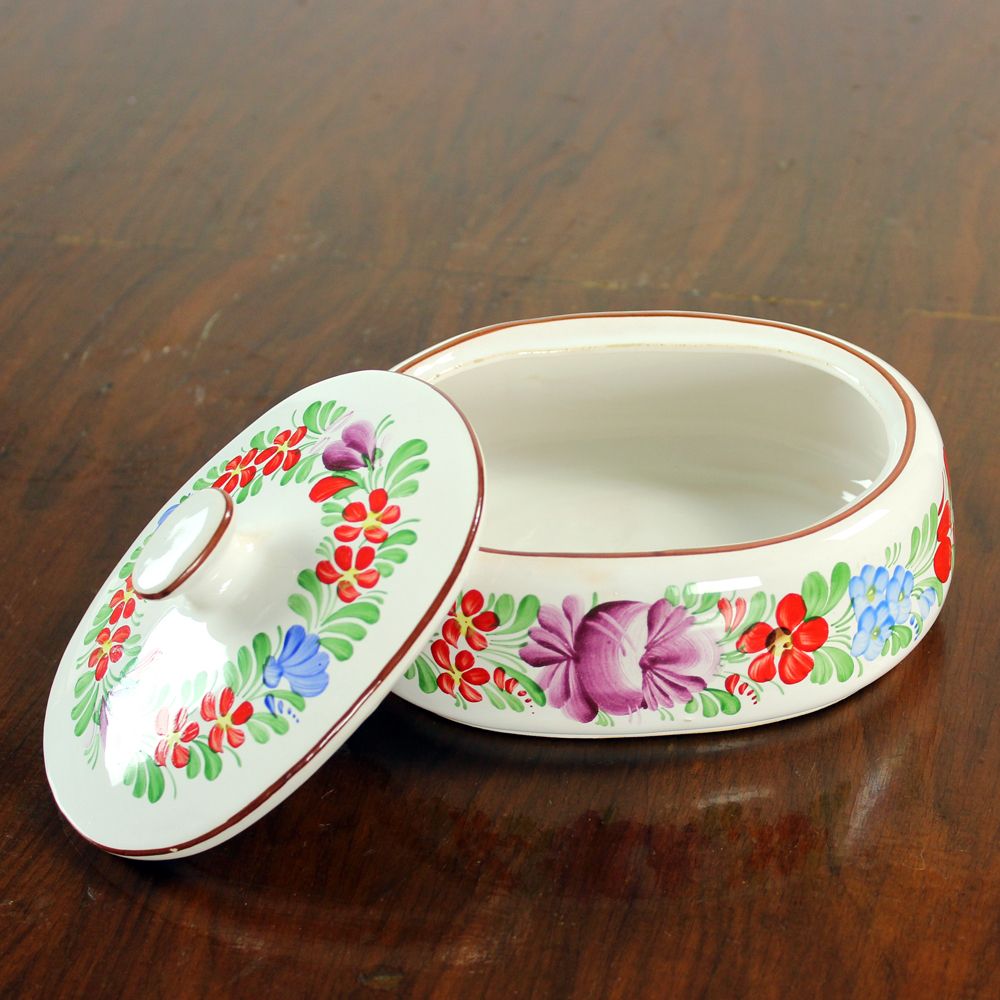 photo furniture Vintage Ceramic Vase & Bowl Set, Folk Design, Czechoslovakia 1974