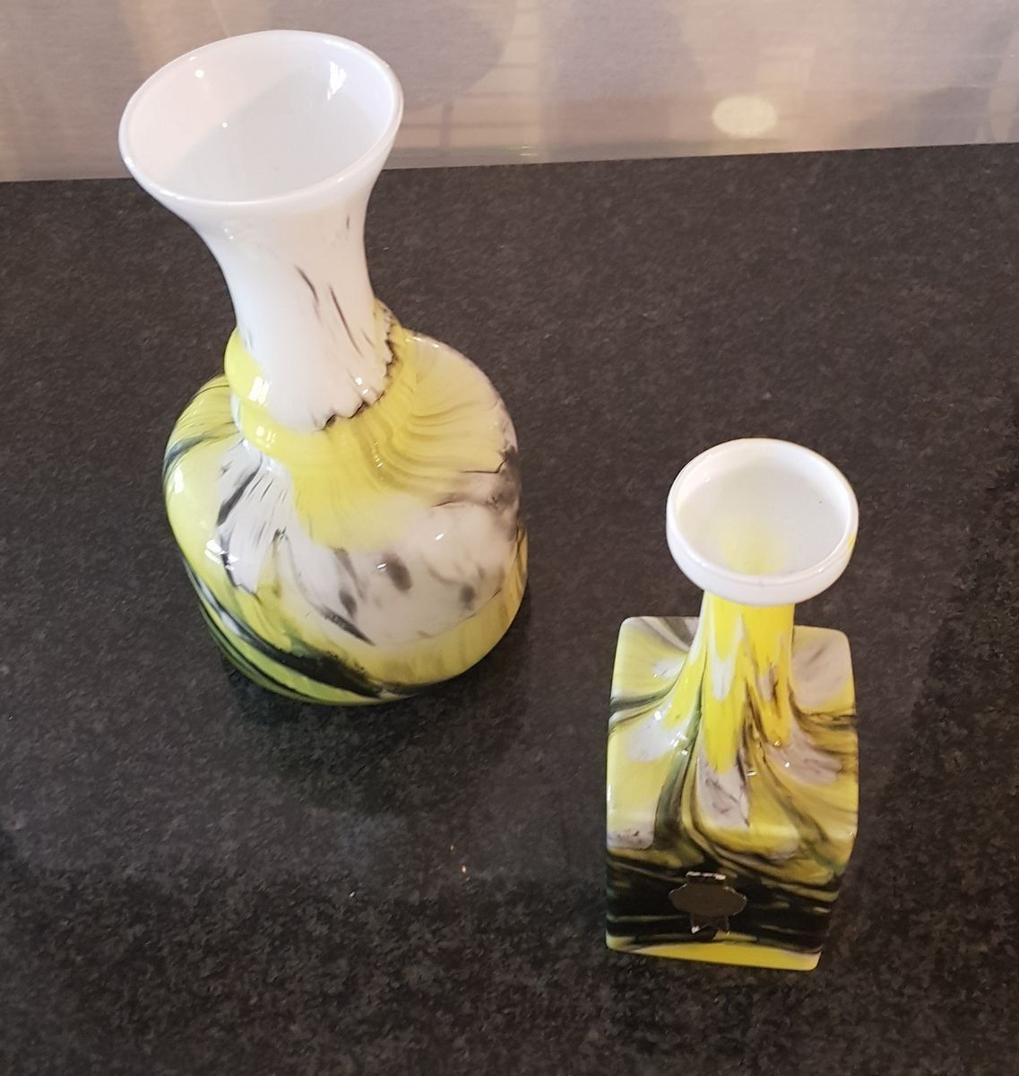 Italian Glass Vases From Opalina Fiorentina, 1960s, Set Of 2 photo furniture