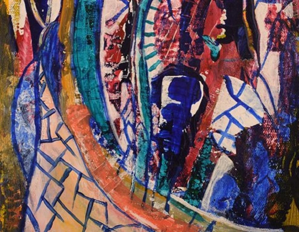 Ivy Lysdal, Acrylic On Canvas, Abstract Modernist Painting, Late 20th Century photo for sale